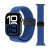 Elastiskt blått armband i vävd nylon för Apple Watch Series 11 46mm – liggande vy