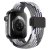 Närbild på Apple Watch Ultra 49mm med svart multifärgat nylonarmband