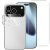 Skärmskydd och linsskydd i härdat glas till iPhone 17 Pro, visat monterat på både fram- och baksida