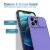 Skal iPhone 14 Pro med Kameraskydd i lila färg som uppmärksammar de upphöjda kanterna som skyddar skärmen