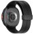 Samsung Galaxy Watch 8 44mm med svart magnetiskt silikonarmband, vy bakifrån med sensor