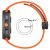Illustration av magnetiskt silikonarmband till Galaxy Watch 8 40mm med passform, orange modell som referens