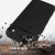 iPhone 17 Air svart skal med stötskydd, visat vid vattentålig och dammsäker funktion
