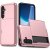 Samsung Galaxy S25 FE skal i roséguld med kortfack – fram- och baksida