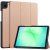 Samsung Galaxy Tab A11 fodral i roséguld – framsida och uppställt som stativ