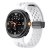 Samsung Galaxy Watch 8 44mm med vit silikonrem – urtavla synlig framifrån