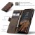 Samsung Galaxy S26 Ultra placerad i brunt CaseMe Slim plånboksfodral – öppet läge