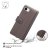 Elegant brunt läderfodral för iPhone 16e med magnetiskt lås