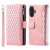 iPhone 16 Plånboksväska Vadderad Rosa