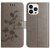 Läderfodral Fjärilar iPhone 16 Pro Grå