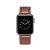 Premium Leather Band Apple Watch Series 11 46mm Brown - framifrån med klockan