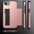 Roséguld iPhone 16e hybridskal med kortförvaring