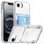 Transparent skal med kortfack och kickstand till iPhone 17e – framsida och baksida