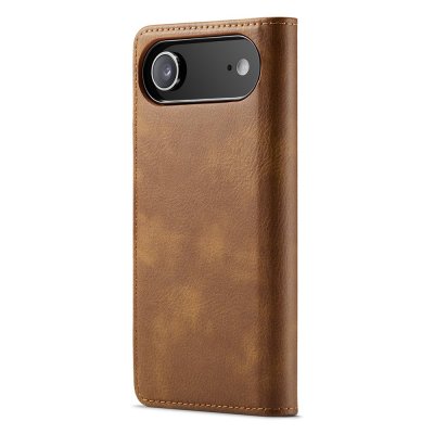 Stängt DG.MING plånboksfodral till iPhone 17 Air i färgen cognac - Baksida