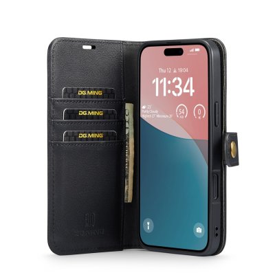 Öppnat plånboksfodral med kortplatser – svart DG.MING iPhone 17
