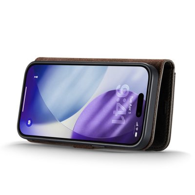 Stativfunktion på DG.MING iPhone 17 Pro Max magnetfodral i brunt