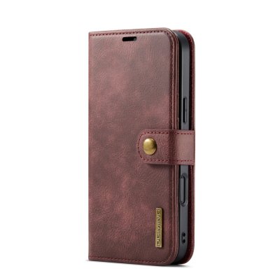 Stängd vy av röd DG.MING 2-in-1 magnet wallet till iPhone 17 Pro Max