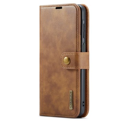 Baksida med elegant magnetknäppning – DG.MING Galaxy A17 fodral Cognac