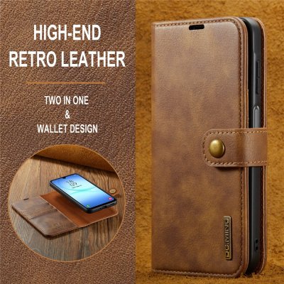 Magnetisk avtagbar skal i DG.MING wallet case – Galaxy A17 Cognac