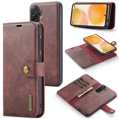DG.MING 2-in-1 Magnet Wallet Samsung Galaxy A57 röd plånboksfodral med avtagbart magnetskal