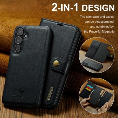 samsung galaxy s25 fe dg.ming magnet wallet svart med magnetfunktioner och kortplats