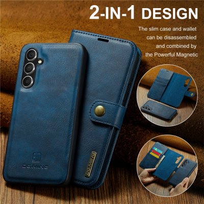 DG.MING 2-in-1 magnet wallet i blå färg – premium PU-läderdesign