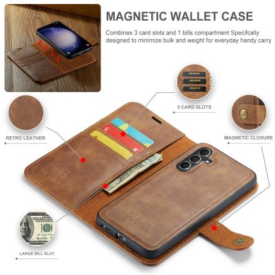 DG.MING magnetiskt plånboksfodral till Galaxy S26 i cognac med flera kortfack