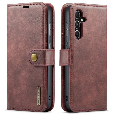 Baksida av Samsung Galaxy S26 Plus med DG.MING magnet wallet i röd finish