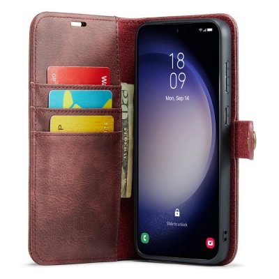 Rött DG.MING plånboksfodral till Galaxy S26 med kortfack och magnetlås