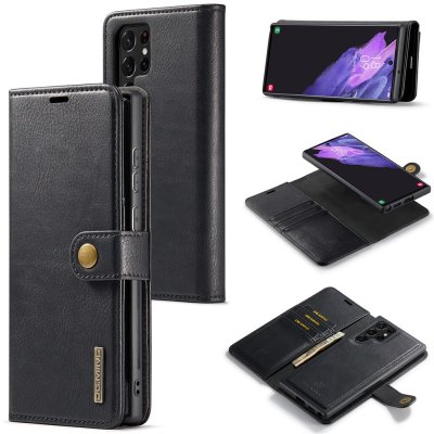 DG.MING 2-in-1 magnet wallet i svart för Samsung Galaxy S26 Ultra – översiktsbild