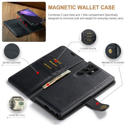 DG.MING magnetiskt plånboksfodral till Galaxy S26 Ultra i svart med kortplatser