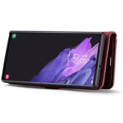 Samsung Galaxy S26 Ultra placerad i rött DG.MING magnetfodral – liggande vy