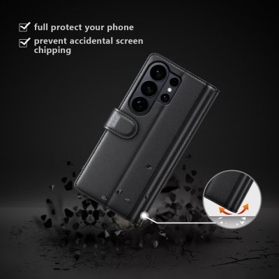 Läderfodral Galaxy S26 Ultra med RFID-skydd – premiumdesign i svart