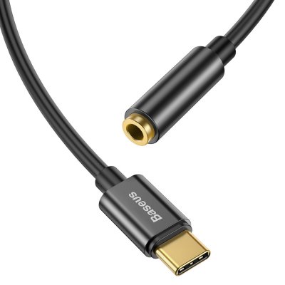 Baseus L54 Adapter USB-C till AUX 3.5 mm Svart - Techhuset.se