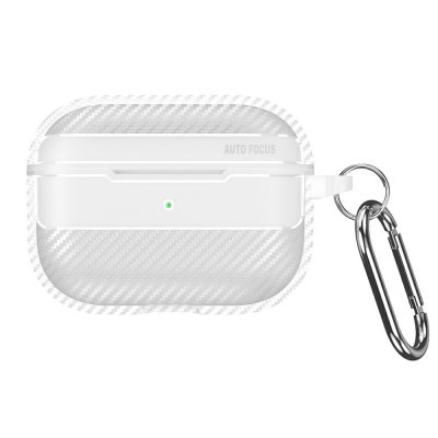 AirPods Pro 3 fodral – genomskinligt skal med kolfiberdesign