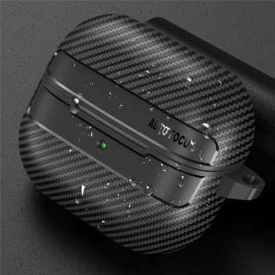 Samsung Galaxy Buds 3 Pro carbon case svart med robust struktur