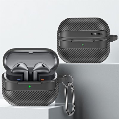 Samsung Galaxy Buds 3 carbon skal svart öppet laddningsetui
