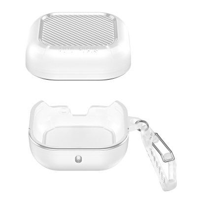 Carbon case till Samsung Galaxy Buds 4 Pro transparent skyddsskal med karbinhake