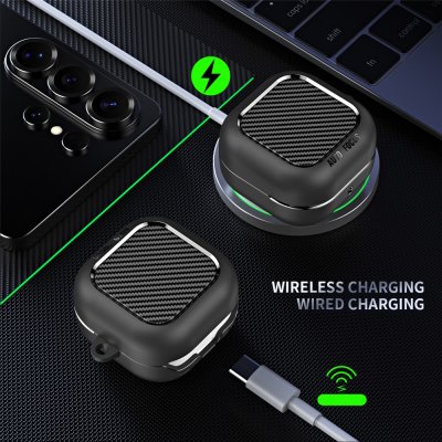 Samsung Galaxy Buds 4 Pro carbon skal kompatibelt med trådlös laddning