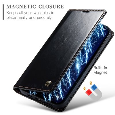 Köp CaseMe Läderfodral iPhone 15 Pro Svart Online