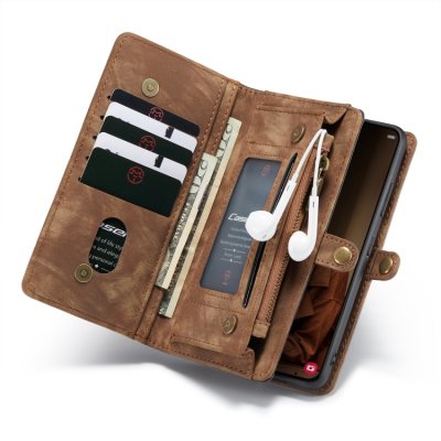 CaseMe Multi-Slot 2 i 1 Plånboksfodral Galaxy S22 Plus Brun - Techhuset.se