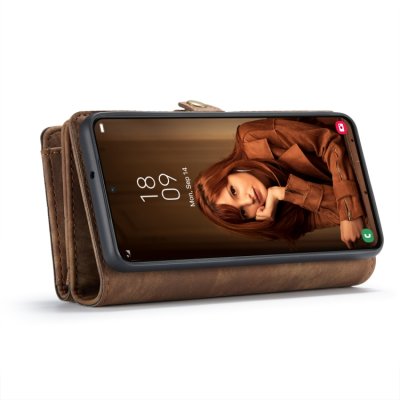 CaseMe Multi-Slot 2 i 1 Plånboksfodral Galaxy S22 Plus Brun - Techhuset.se
