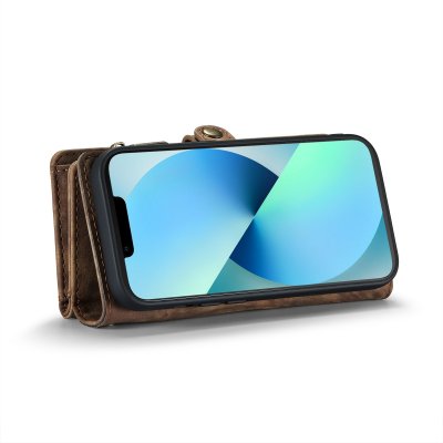 CaseMe Multi-Slot 2 i 1 Plånboksfodral iPhone 13 Brun