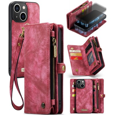 CaseMe Multi-Slot 2 i 1 Plånboksfodral iPhone 13 Röd