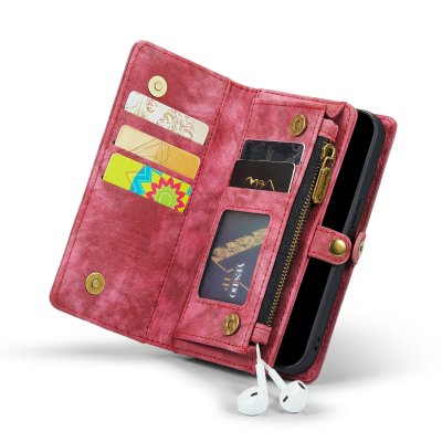 CaseMe Multi-Slot 2 i 1 Plånboksfodral iPhone 13 Röd