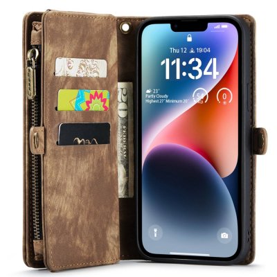 Köp CaseMe Multi-Slot 2 i 1 Plånboksfodral iPhone 14 Brun Online