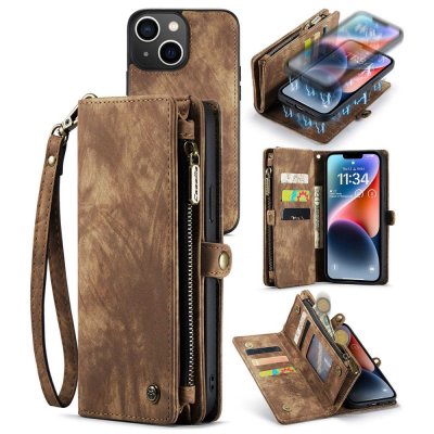 Köp CaseMe Multi-Slot 2 i 1 Plånboksfodral iPhone 14 Brun Online