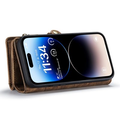 Köp CaseMe Multi-Slot 2 i 1 Plånboksfodral iPhone 14 Pro Brun Online
