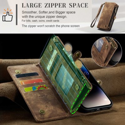 Köp CaseMe Multi-Slot 2 i 1 Plånboksfodral iPhone 14 Pro Brun Online