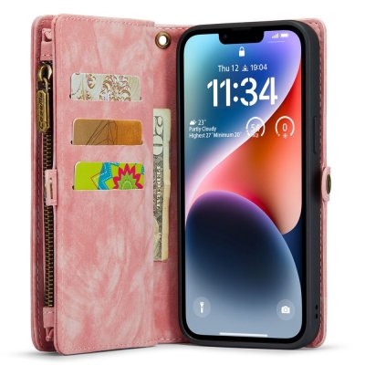Köp CaseMe Multi-Slot 2 i 1 Plånboksfodral iPhone 14 Rosa Online